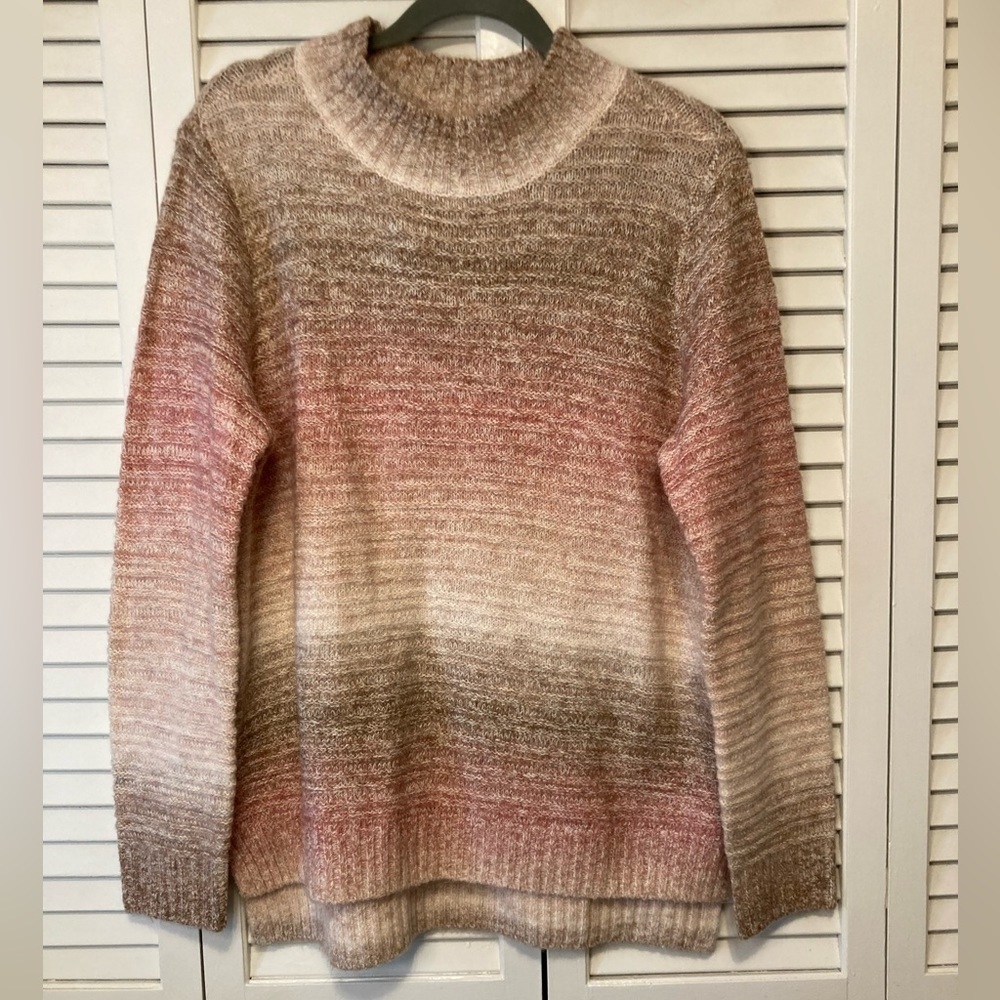 NWT Maurice’s Pink And Cream Knit Pullover Sweater Size Medium